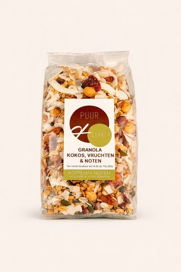 Granola, kokos, vruchten & noten